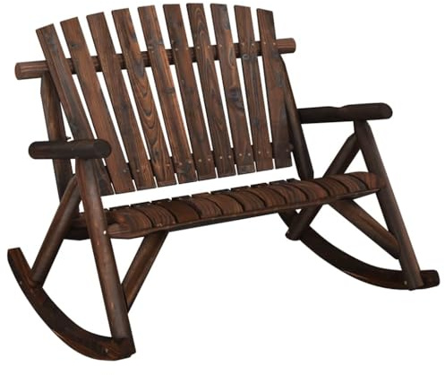 Banc à bascule jardin 2 places 123x96x102 cm bois massif épicéa