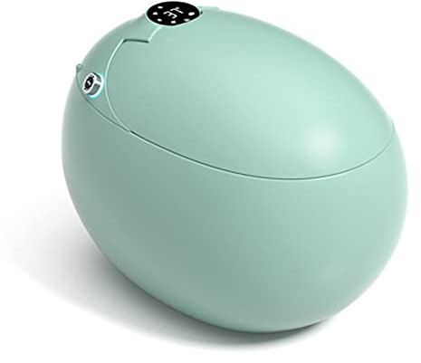 ALQFHFY Toilette Monobloc À Double Chasse, Toilette Ménagère en Forme D'œuf,WC Fermé Autonettoyant avec Bulle d'air Automatique,Toilette avec Réservoir d'eau（Green