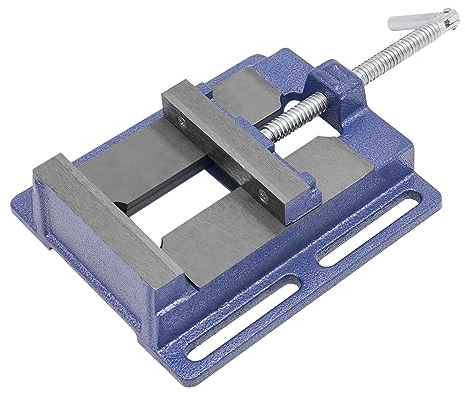 Morsa per trapano, morsa per officina, morsa per macchine, 125 mm, girevole a 360 gradi, per casa, officina professionale (blu)