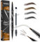 Magic Eyebrow Pencil - Dual Ended with Brow Brush, Long-lasting Waterproof & Smudgeproof, Creates Natural Defined Eyebrows (Dark Brown)