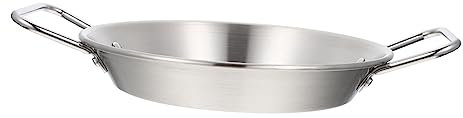 GALPADA Sartén De Acero Inoxidable Sartén Esmaltada Paellera Cuenco Para Servir Para Tortillas Bandeja Plana Con Tapa Cesta Para Cocinar Para Horno Paellera Pequeña