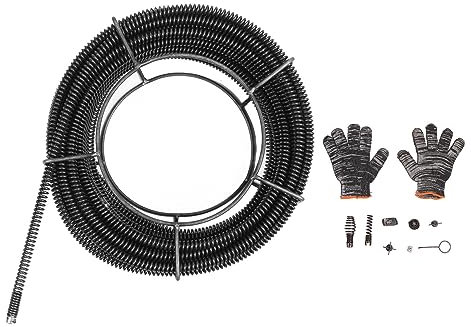 Cable de Limpieza de Alcantarillado de 16 Mm de 30 Metros, Cable de Limpieza de Tubería de Tubería de Vía de Alcantarilla de Núcleo Sólido de Alcantarillado, Limpiador de Buzo de