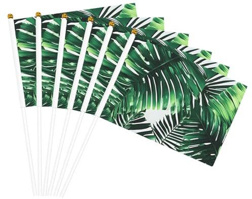 Drapeaux portables imprimés feuilles de bananier tropicales pour événements sportifs, célébrations, décorations d'intérieur et d'extérieur