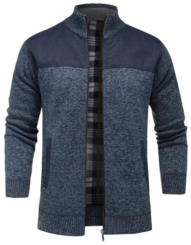 Allthemen Cárdigan de Punto Hombre con Cremallera Casual Suéter Cálido Cuello Alzado Sweaters Clásico Otoño Invierno