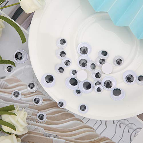 Generic Set di Artigianato Fatto a Mano con Occhi Mobili in Plastica da 800 Pezzi in Bianco e