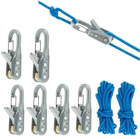 Tensionatore con Rullino per Corda con Bloccaggio a Cricchetto – Strumento per Stringere Corde, Strumento per Stringere Corde da Esterno con Tecnologia a Regolazione Rapida per Campeggio all'Aperto