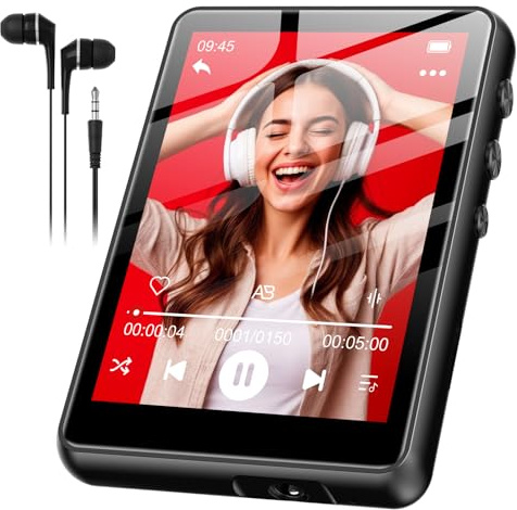 SWOFY 128GB MP3 Player with Bluetooth 5.4, M4 Music Player with 2.4 Touch Screen, Portable HiFi Lossless Sound with FM Radio, E-Book, Voice Recording, for Travel, Gym, Hiking, Sports Running- Black