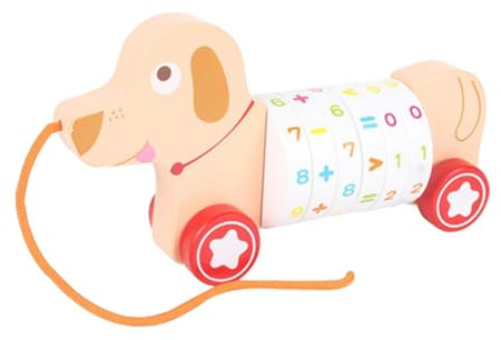 QUXVUIS Coche de Cuerda de para Madera para niños, Duradero, Brillante y Hermoso, compañero Juegos, Juguete para Madera para Tirar, Resistente al Desgaste, Juguetes Remolque y Dibujos Animados