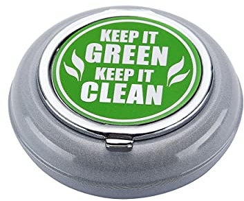 Polyflame Taschen ASCHENBECHER Ø6,5cm mit Deckel Metall rund Mini Taschenaschenbecher Reiseaschenbecher Reise Outdoor 22 (Grau)