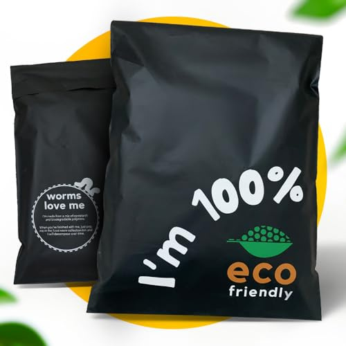 Simplelifeco UK Eco Friendly Compostable Mailing Bags (Medium: 12 x 16”, Pack of 10) - Compostable Mailers - Postage Bags - Eco Friendly Packaging