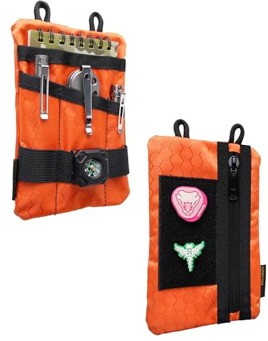 VIPERADE VE1-P EDC Pocket Organizer Men, EDC Pouch Organizer Tool Pouch with 5 Tool Storage for Flashlight, Pocket Knife, Tactical Pen, Mini Gear