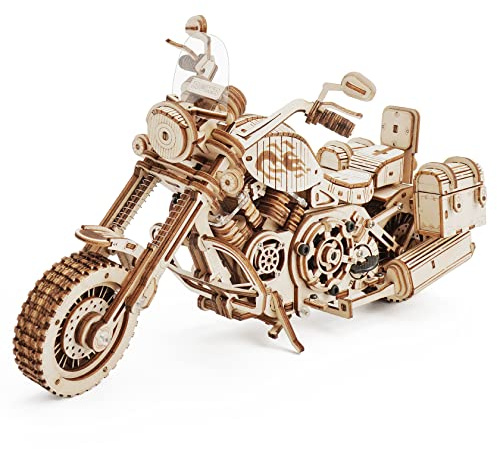 ROKR Model Kits for Adults to Build Mechanical Gears Cruiser Motorcycle DIY Wooden 3D Wooden Puzzle