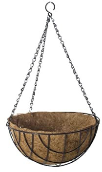 TIENDA EURASIA - Macetero Colgante de Coco, Macetas Coglantes Decorativas, Exterior, Cadena Metalica Resistente, Maceteros Colgantes Exterior (Ø 25 cm)
