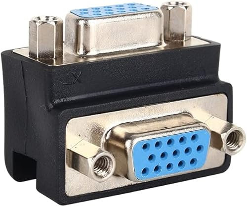 HUANGTAOLI DB15 VGA Femmina a VGA Femmina ad Angolo retto 90 Gradi Connettore Adattatore
