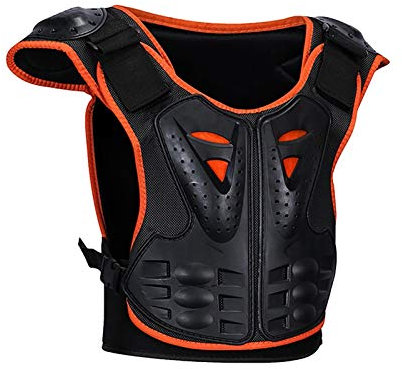 Kinder-Rüstung, Radfahren, Reiten, Skateboarden, Brust-Rücken-Wirbelsäulen-Schutzweste, Motorrad-Motorradjacke, Motocross-Schutzpanzerung, Sport (S, M, L), Schwarz, M