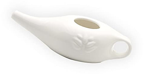 lopituwe Kit di lavaggio del naso per risciacquo in ceramica Neti Pot Roba da yoga Beccuccio stile semplice Strumenti per la rimozione di accessori per attrezzature per la pulizia, Bianco