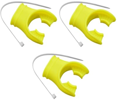 Dickly 3-teiliges Tauch-Atemregler-Mundstück mit Atemregler-Krawatte, Komfortables Mundstück, Tauch-Schnorchel-Mundstück, Tauchzubehör, Gelb