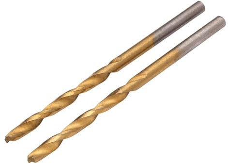 Draper 2pcs HSS Titanium Nitride Coated Drill Bit, 4.0mm x 75mm- 08865 - For Steel, Non-Ferrous Metals, Wood and Hard Plastic