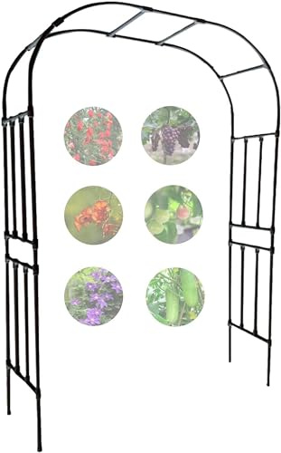 Arche d'escalade de jardin résistant aux intempéries en métal rose arc gazebo grimpant support de plante largeur 120-320 cm hauteur 240 cm facile à installer (couleur : blanc)
