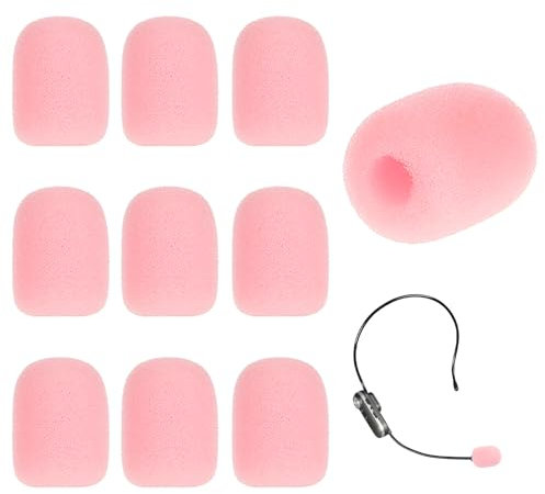 Giantree Ersatz-Windschutz, 10 Stück Popschutz Mikrofon, Mini-Mikrofon Headset Windschutzscheibe für Mikrofon und Headset aus Schaumstoff Popschutz für Unterricht Bühnenperformance Treffen
