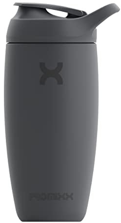 Promixx PURSUIT Eiweiß Shaker Flasche Neue Edition – Isolierte Edelstahl-Wasserflasche und Mixerbecher, 550ml, Graphitgrau
