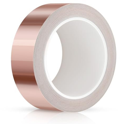 Feuille de Cuivre Anti Limace 30 mm x 20 M Ruban Cuivre, EMI Blindage Adhésif, Bande de Cuivre Anti Limace pour la Mise à la Terre, la Soudure et la Protection Contre etc