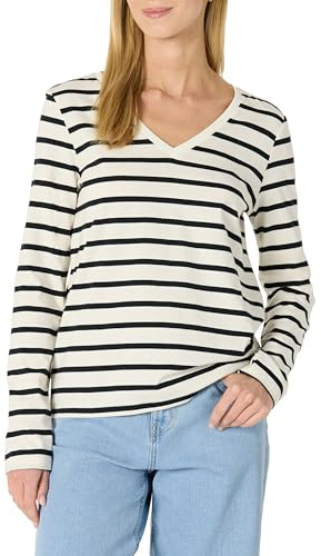 Amazon Essentials T-shirt à Manches Longues 100% Coton, Coupe Classique Femme