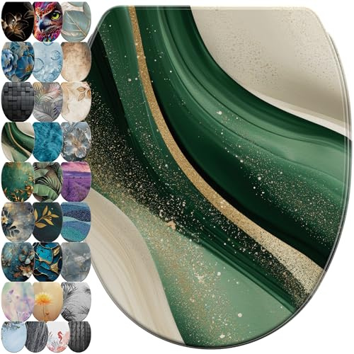 Sanilo WC Sitz mit Absenkautomatik & Schnellverschluss, Toilettendeckel per Knopfdruck abnehmbar, einfache Montage von oben (Flow)