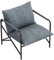 naspaluro Extragroß Loungesessel, Sessel Wohnzimmer, Modernes Relaxsessel mit Metallrahmen, Lesesessel Bequem Samt, Armlehnenstuhl für Schlafzimmer, Lounge, Balkon, Dunkelgrau