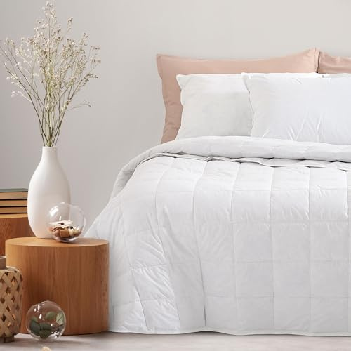 Zenoni & Colombi Piumino Primaverile in 100% Piuma D'Oca Vergine Siberiano, Piumone 2 Punti di Calore Made in Italy (Primaverile, Matrimoniale 250x220cm)