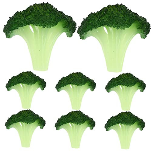 HYTROVE 8pezzi Broccoli Finti Plastica Modelli Di Verdura Simulata Realistici Per Decorazione Giocattoli Da Cucina e Foto Prop