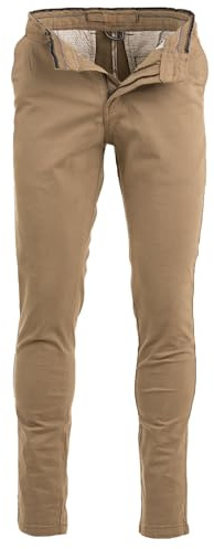 Instinct Pantaloni Chino Uomo Taglie Forti | Cotone Elasticizzato | vestibilità Comoda e Casual | Ideali per Ufficio, Tempo Libero | Pantaloni Primaverili Estivi da Uomo Eleganti 54, Khaki GK-702