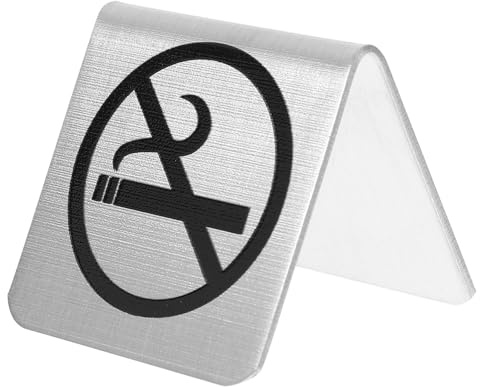 Holibanna Panneau de Table « Interdit de Fumer » en Acier Inoxydable Double Face Format Compact Marque-Places Solide et Résistant à la Corrosion pour Restaurants Bureaux et Salles de