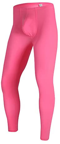 YUFEIDA Herren Lange Unterhosen mit Weichbund transparent Hose Unterwäsche Strumpfhose Leggings (XL, Rose)