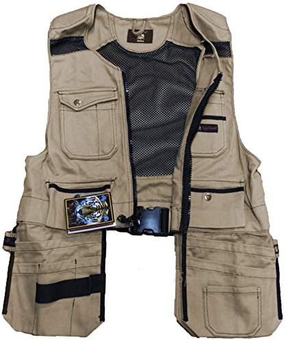 Tiger Trends Men Work Vest Pockets Utility Vest Tool Pockets Pro (Medium, Khaki)