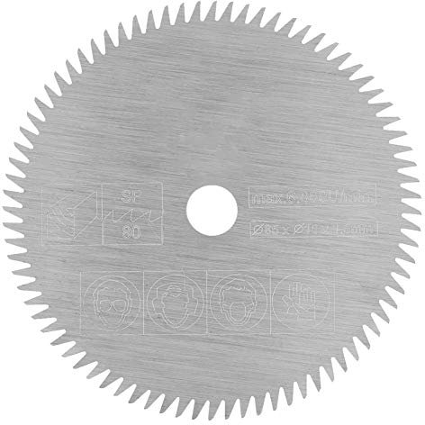Hoja de sierra circular de 85 mm, diámetro de orificio 10 mm 80 dientes herramienta de corte de madera de acero inoxidable