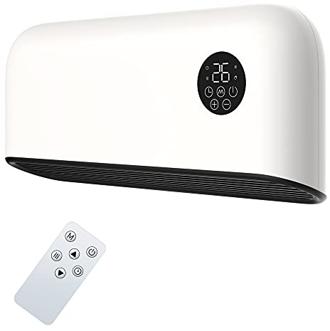MYLEK Over Door Heater 2000W Wall Mounted Indoor Overdoor Hot Air Downflow Curtain - Fan - With Remote Control, PTC, (White) (MYOD606WH)