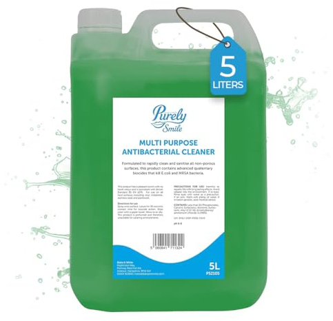 Blake & White Antibacterial Multi Surface Cleaner 5L - Purely Smile Powerful Green Floor Cleaner Liquid for Walls and Unpolished Floors - Unscented Floor Cleaners - PS2105