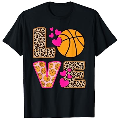 Love Basketball Basketballspielerin Damen Mädchen T-Shirt