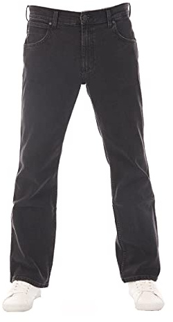 Wrangler Jean Bootcut Jacksville Pantalon en Jean pour Homme Coton Denim Stretch Noir Bleu W30 W31 W32 W33 W34 W36 W38 W40 W42 W44, Black Out (Wss5Ht62D), 44W x 32L