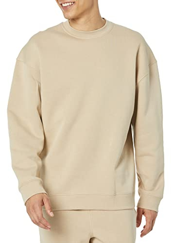 Amazon Essentials Herren Sweatshirt mit Rundhalsausschnitt und übergroßer Passform (erhältlich in Big & Tall), Bräunen, XL