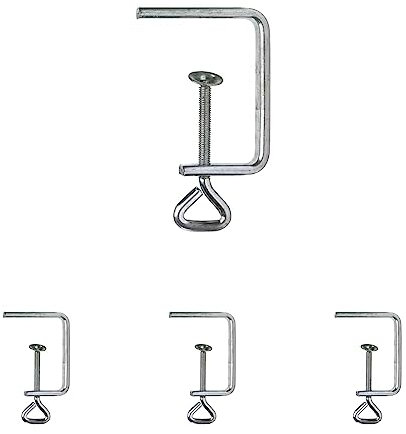 Pebaro 24/05 Laubsägezwinge vernickelt, Spannweite 50 mm, 13 x 5 mm Flachstahl, für Laubsägearbeiten, Basteln mit Holz (Packung mit 4)