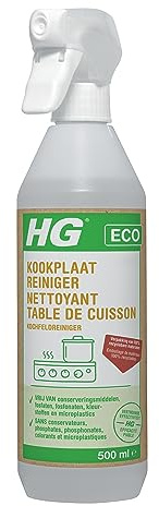 HG ECO Nettoyant Plaques de Cuisson, Spray Nettoyant Non Toxique pour Induction et Vitrocéramique, Dégraissant Cuisine, Produit Ménager Écologique HG Entretien Maison, Recyclable - 500 ml