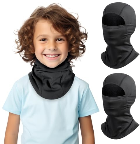 Mineup Cagoule d'hiver pour enfant 4-9 Ans, 2 Masque de Casque Coupe-Vent, Balaclava de Ski Chapeau d'hiver für Unisex Kinder Maximum Warm Outdoor Sports Snowboarden, Cyclisme, ski, vélo