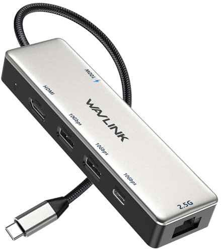 Laptop Dock, WAVLINK 10Gbps USB C 3.2 Laptop Docking Station with 100W Power Delivery, 4K@60Hz HDMI, 3*USB3.2 Gen 2, 2.5G Ethernet RJ45 Port, for MacBook Pro/Air iPad Dell HP Lenovo Asus Acer