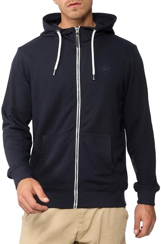 Indicode Herren INChristos Sweatjacke mit Kapuze und Reißverschluss | Hooded Jacket Kapuzenjacke für Männer Navy XXL