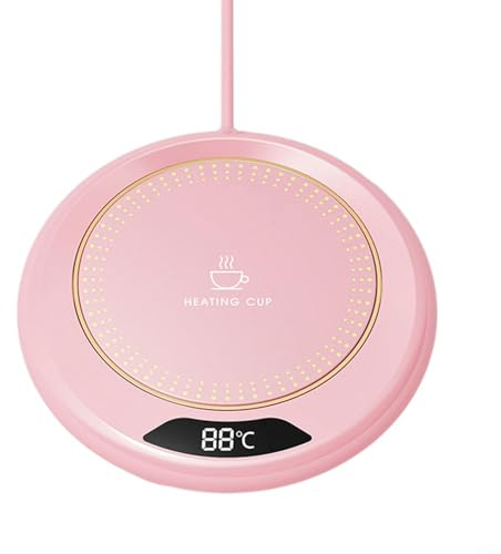 Chauffe-tasse à café, chauffe-tasse électronique USB avec 3 réglages de température, dessous de verre chauffant à température constante pour thé, lait, boisson (rose)
