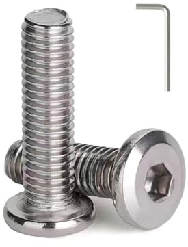 M5 x 12mm (25 Pack) Metric Flat Head Hex Socket Cap Screws Bolts, 304 Stainless Steel 18-8, Hex Drive, Bright Finish, Fully Machine Thread