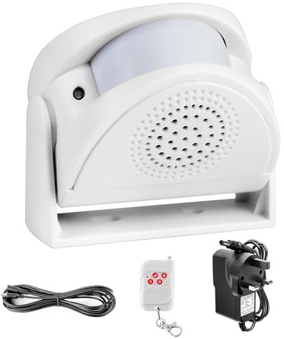Alarma con sensor de movimiento, sirena interior, control remoto, inalámbrico, infrarrojo, sistema de alarma antirrobo, alerta de 90 dB y luz roja intermitente, para el hogar