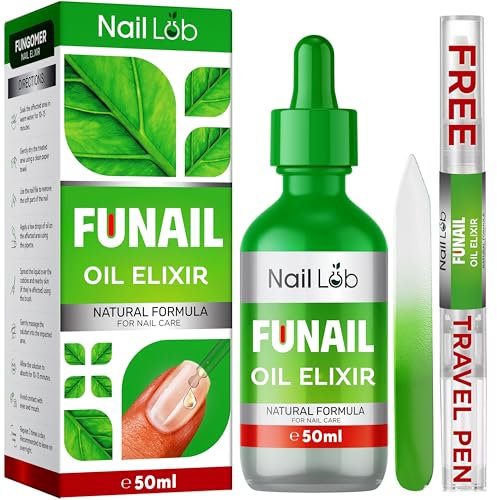 NAIL LAB Premium Fu Nail Elixir for Toenails Extra Strong - 50ml - Contains Tea Tree Oil, Nail Repair for Fingernails - Free 3ml Fu Nail Pen + Nail File